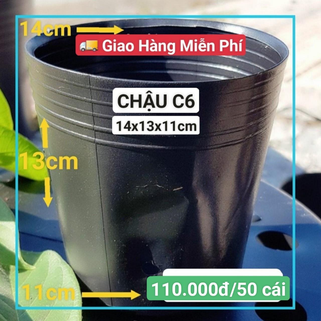 50 Chậu Mềm Đen C6