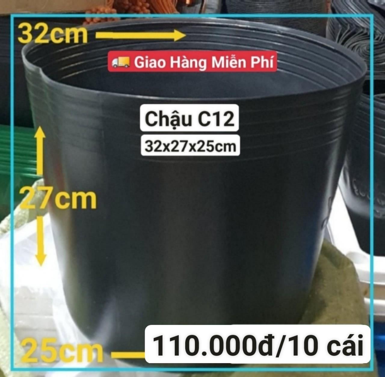 10 Chậu Mềm Đen C12