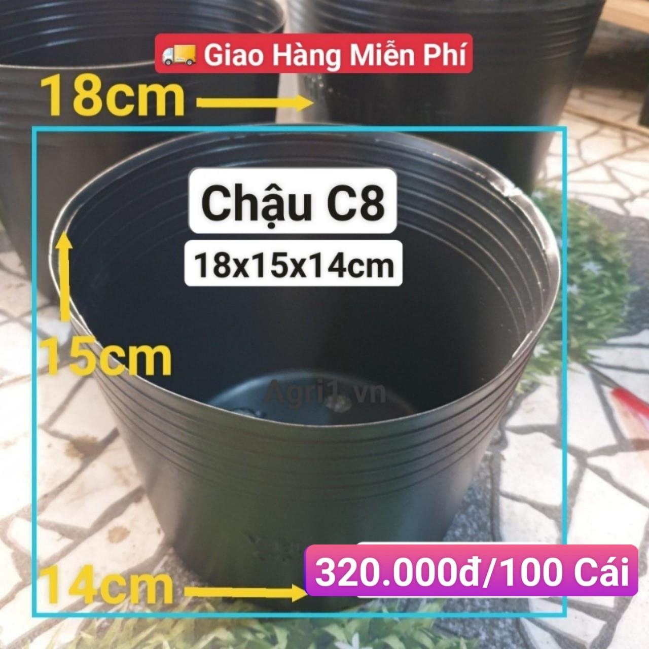 100 Chậu Mềm Đen C8
