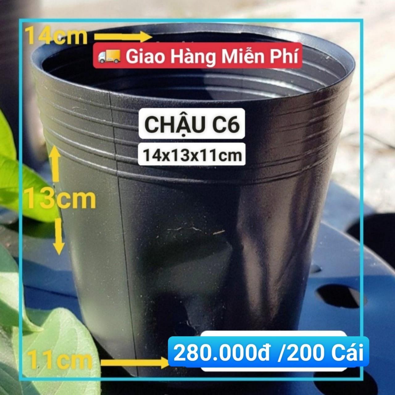 200 Chậu Mềm Đen C6