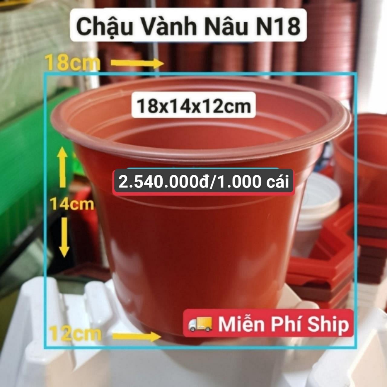 1000 Chậu Vành Nâu N18