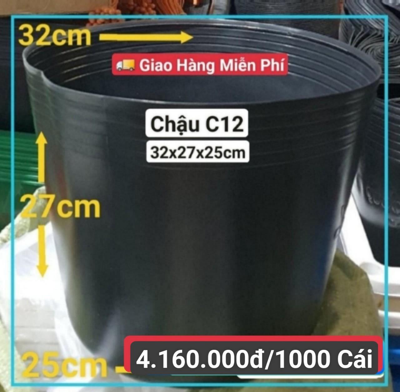 1000 Chậu Mềm Đen C12