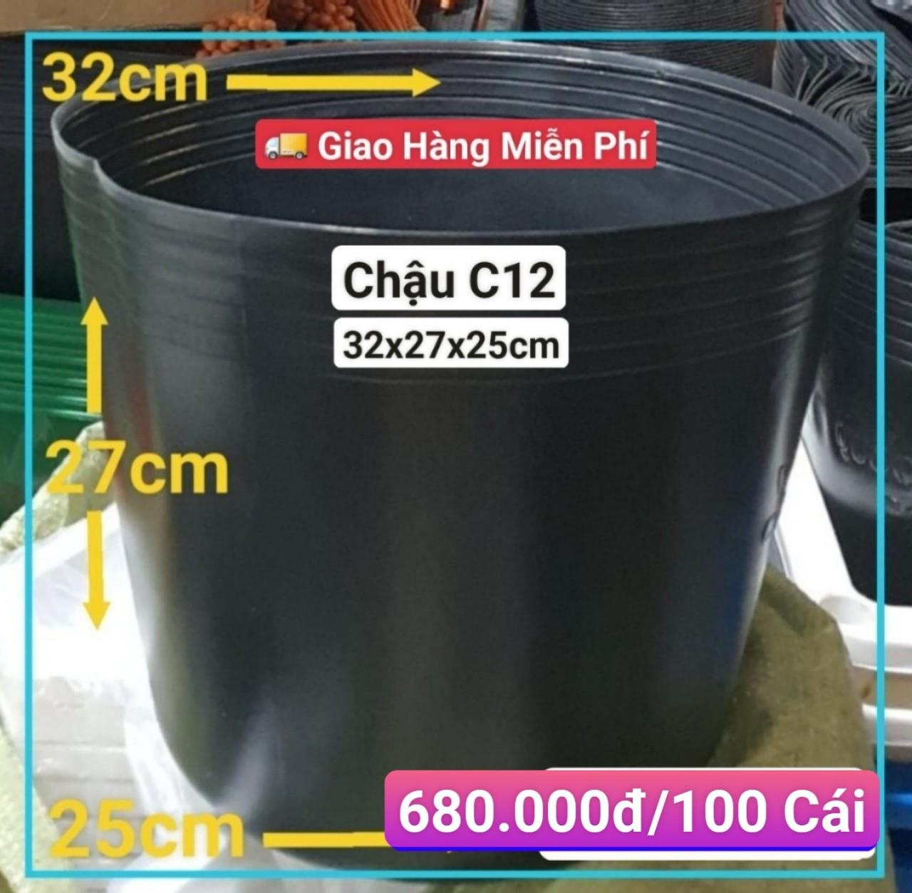 100 Chậu Mềm Đen C12