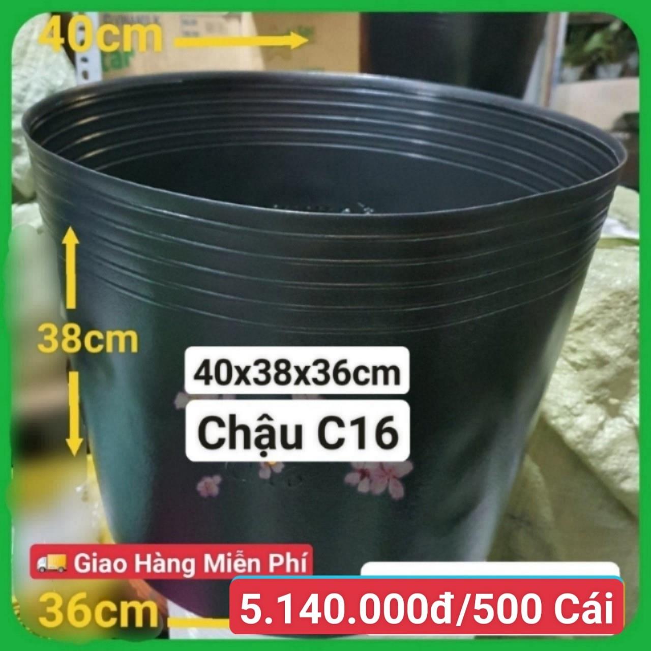 500 Chậu Mềm Đen C16