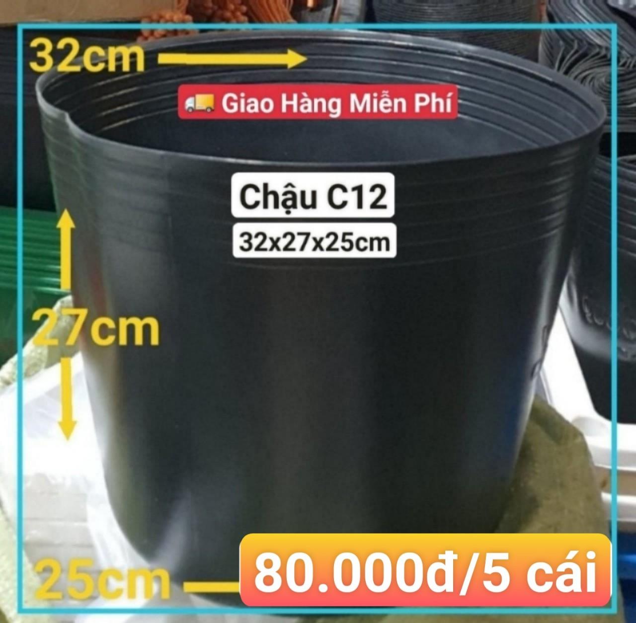 5 Chậu Mềm Đen C12