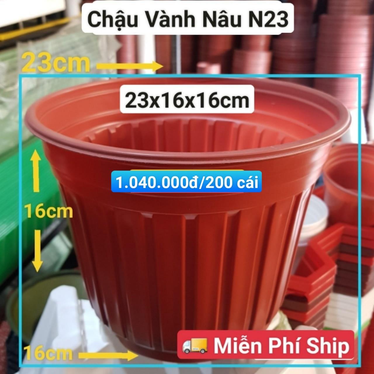 200 Chậu Vành Nâu N23