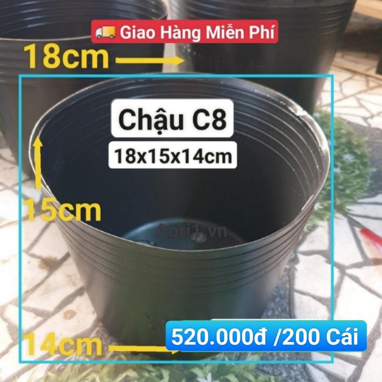 200 Chậu Mềm Đen C8