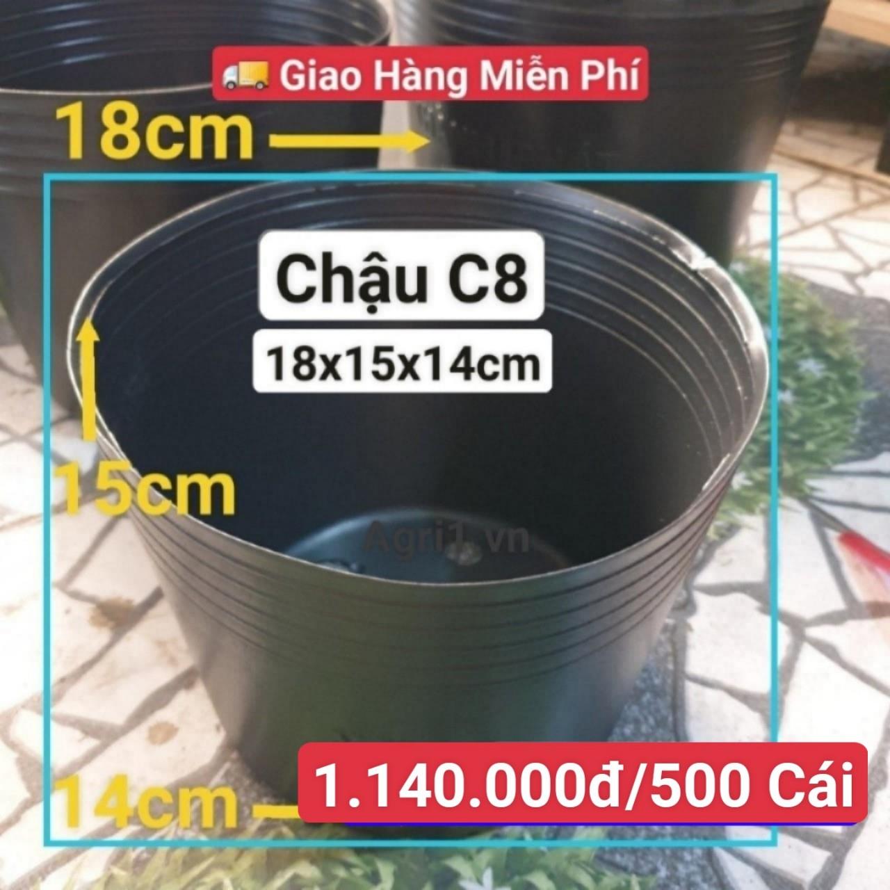 500 Chậu Mềm Đen C8