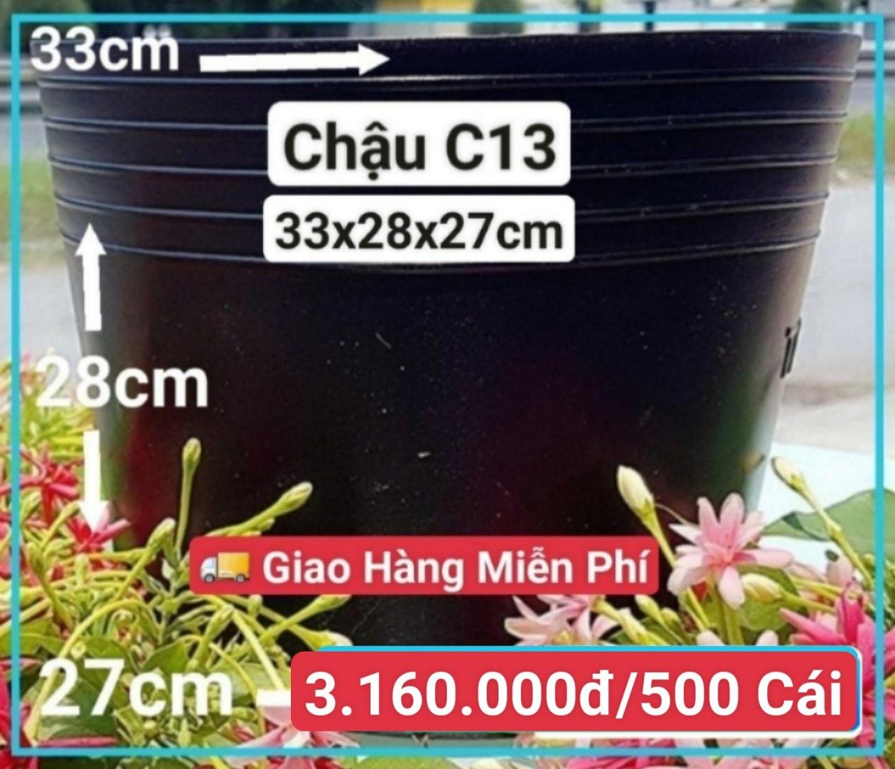 500 Chậu Mềm Đen C13