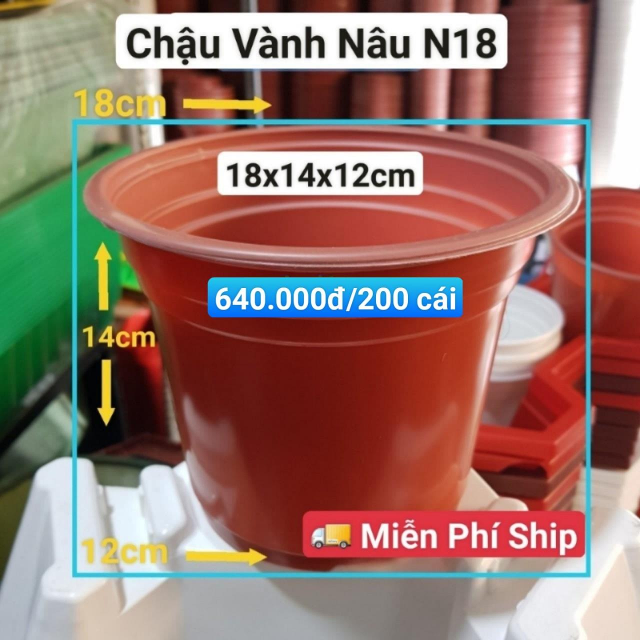 200 Chậu Vành Nâu N18