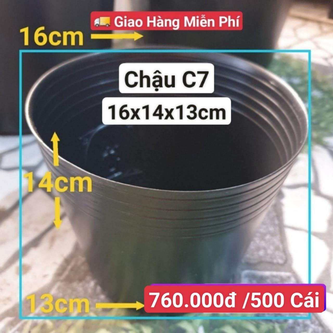 500 Chậu Mềm Đen C7