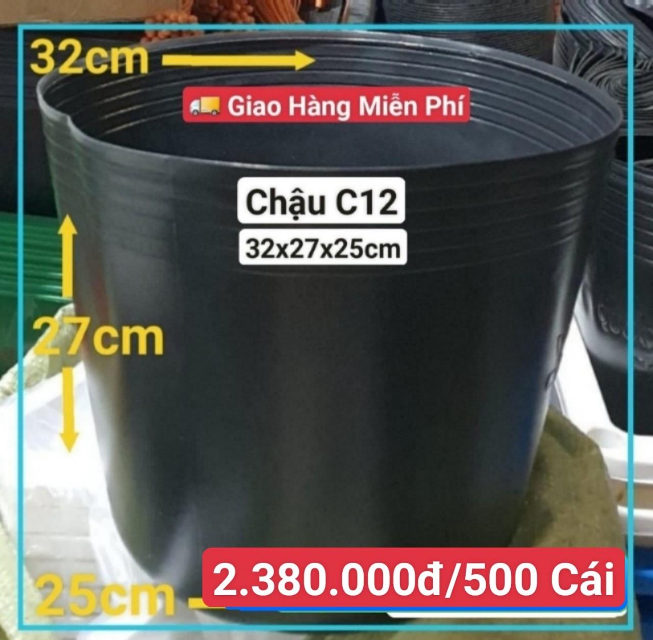 500 Chậu Mềm Đen C12