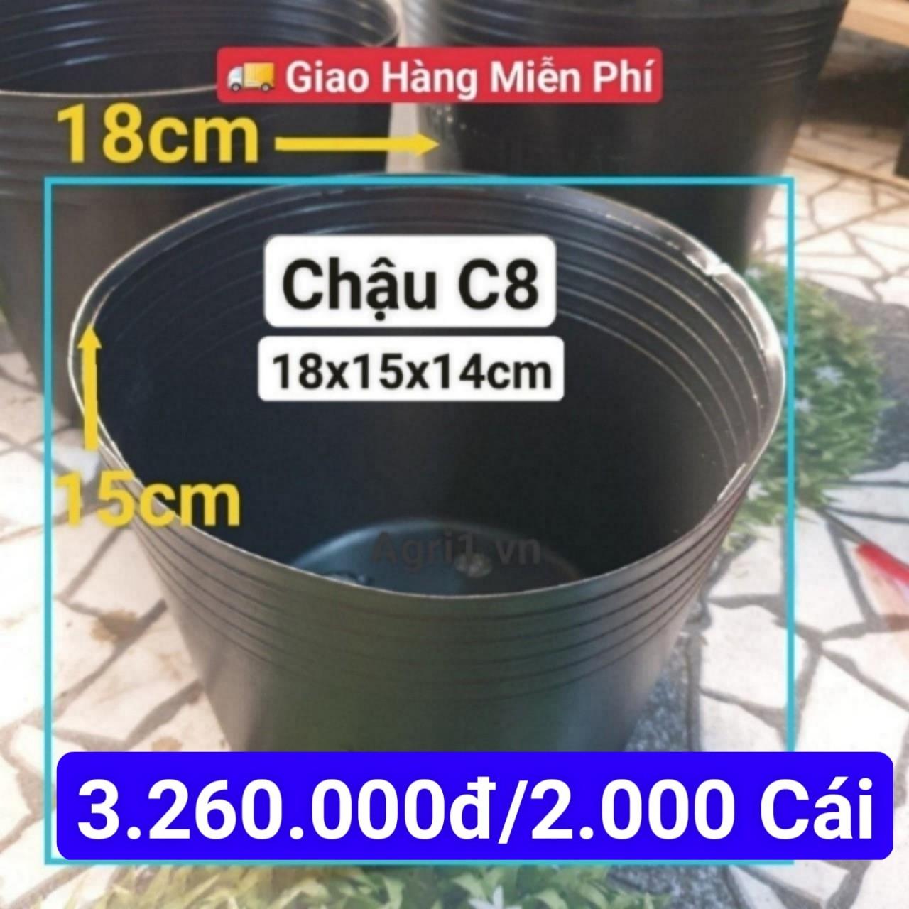 2000 Chậu Mềm Đen C8