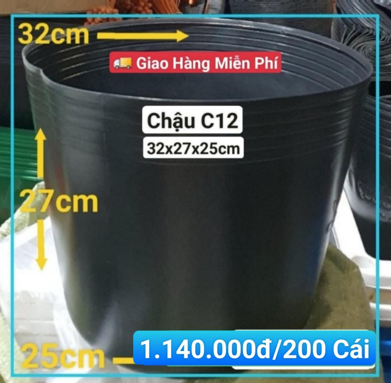 200 Chậu Mềm Đen C12