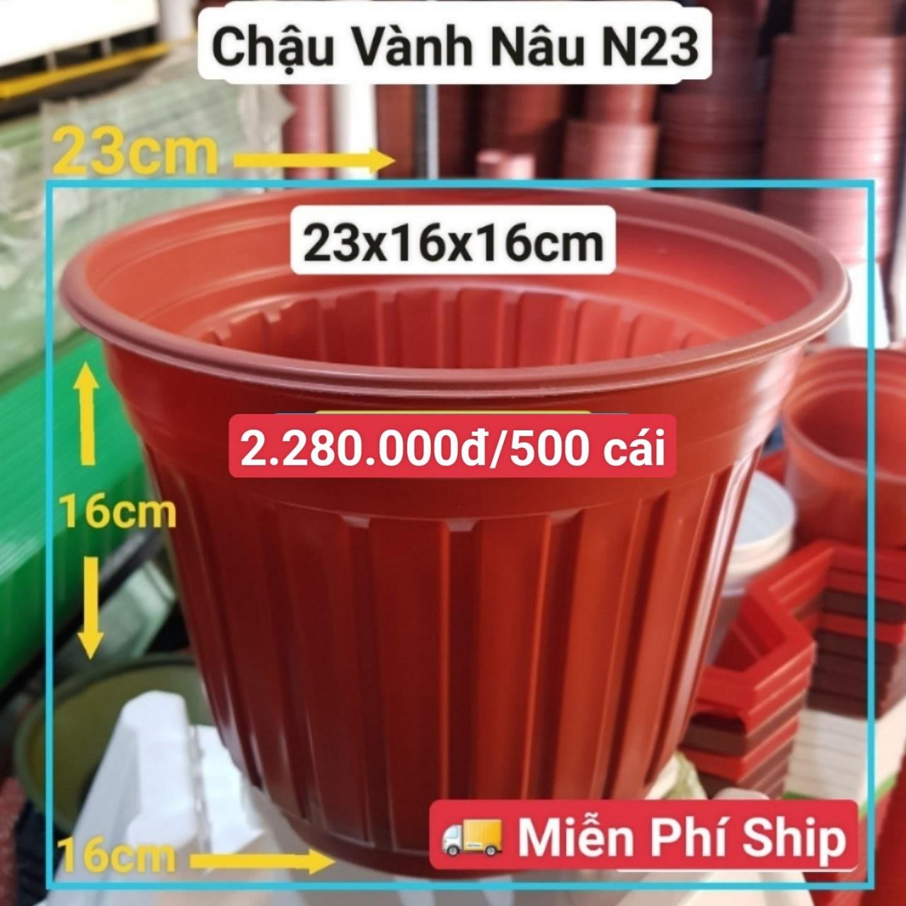 500 Chậu Vành Nâu N23