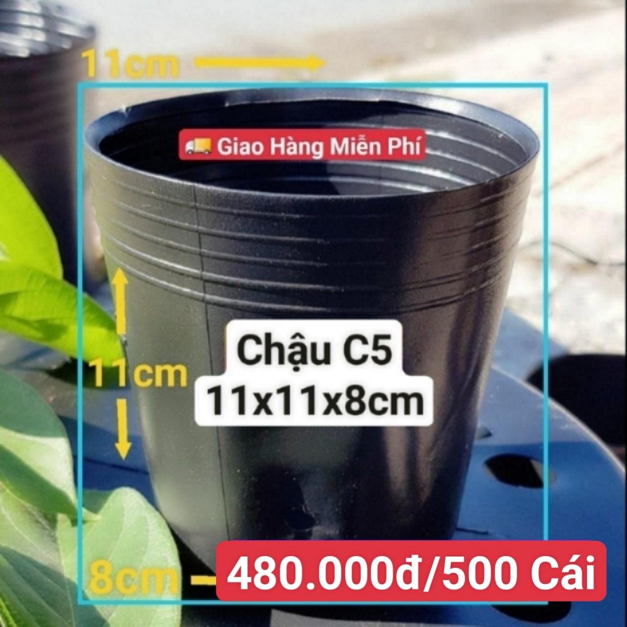 500 Chậu Mềm Đen C5