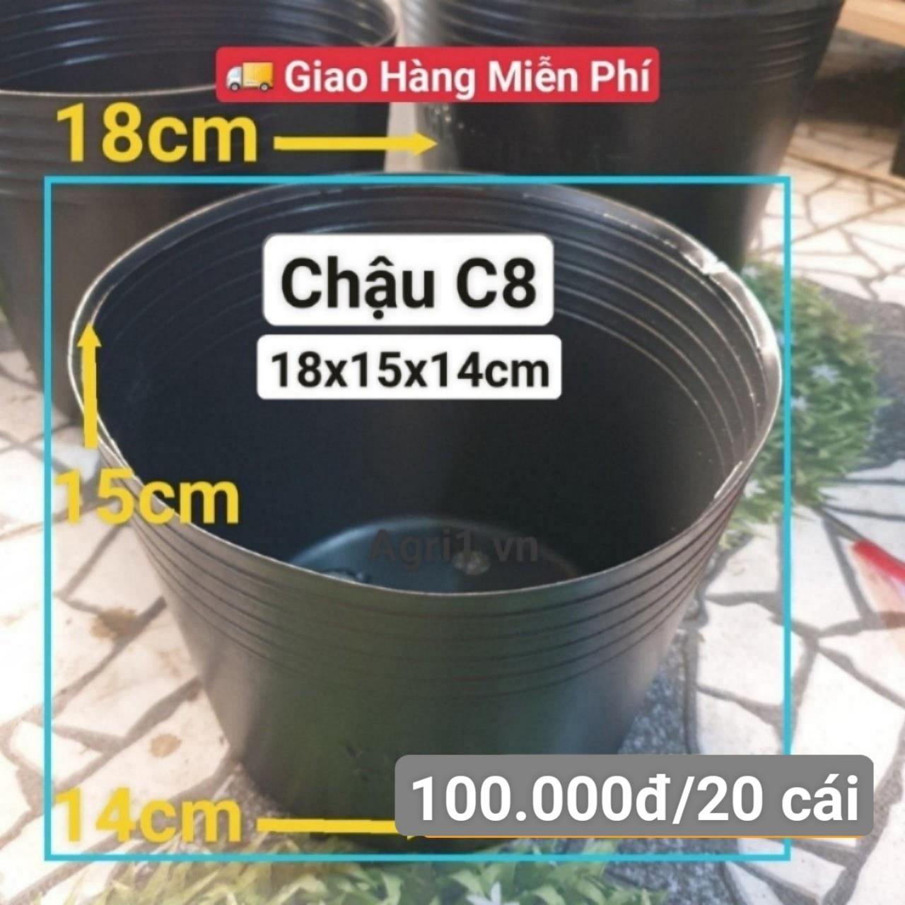 20 Chậu Mềm Đen C8
