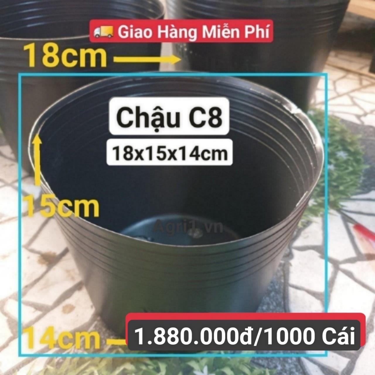 1000 Chậu Mềm Đen C8